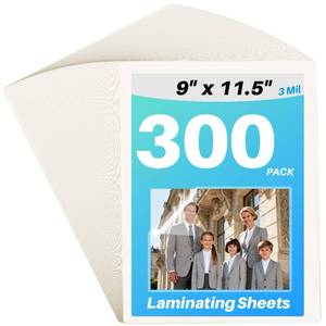lot 19893 image: Calenzana Thermal Laminating Pouches 9 x 11.5 in, 3 Mil, 300 Pack