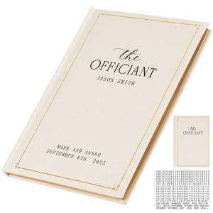 lot 20158 image: Engrowtic Wedding Officiant Book Linen Hardcover A5 160 Ruled Pages White
