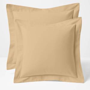 lot 20174 image: Cotton Metrics Linen Euro Pillow Shams 28x28 600 Thread Count Taupe Set of 2