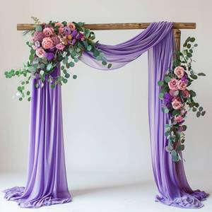 lot 20188 image: Xiomot Wedding Arch Draping Fabric Lavender Purple Sheer 28.7 x 20 Ft 1 Panel