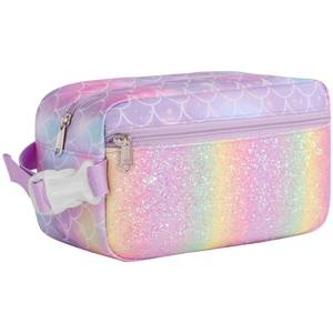 lot 20208 image: Bagseri Kids Snack Bag 3.9L Insulated Lunch Bag Glitter Mermaid Scale
