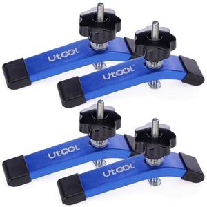 lot 20214 image: UTOOL 4 Pack T-Track Hold Down Clamps Kit, 6-13 L x 1-15 W, Blue