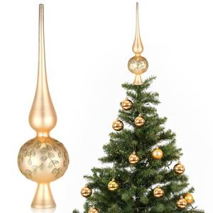 lot 20228 image: Gejoy Mercury Glass Christmas Tree Topper Finial 9.84 Inch Gold