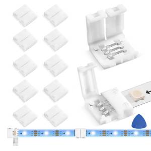 lot 20246 image: WENHSIN LED Strip Connectors 3-Pin RGB 8mm Solderless Unwired Gapless 10 Pack
