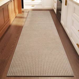 lot 20259 image: YDKGL Low Pile Kitchen Runner Mat 2x6 Ft Brown