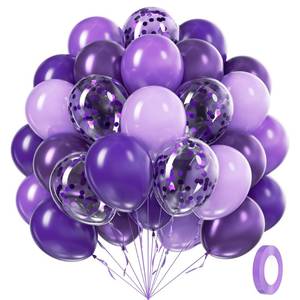 lot 20268 image: Awenztech 60pcs Purple Balloons 12 Inch Assorted Metallic Pastel Dark Purple