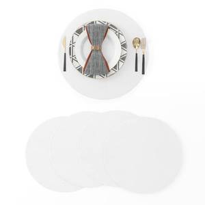 lot 20280 image: NATUS WEAVER White Round Placemats 15 Inch Set of 4