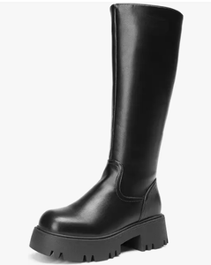 lot 11174 image: Dream Pairs SDKB2301W Womens Black Knee-High Platform Boots US 8.5