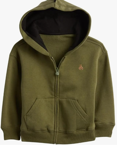 lot 12868 image: Green Zip-Up Hooded Sweatshirt Size 2 Years w Embroidered Bear