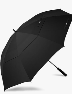 lot 12905 image: Jpaxi Black Golf Umbrella with Shoulder Strap Carry Sleeve