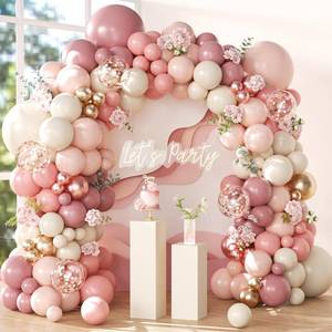 lot 1127 image: NUTTYBASH Dusty Rose Pink Latex Balloon Arch Kit Assorted Sizes