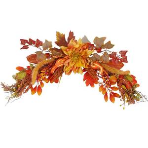 lot 1139 image: ACRYCS Artificial Fall Dahlia Floral Swag 29.92 Inch Autumn Garland
