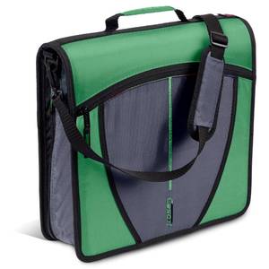 lot 1151 image: Case-it School Zipper Binder 3-Inch O-Ring 600-Sheet D-146 Canopy Green