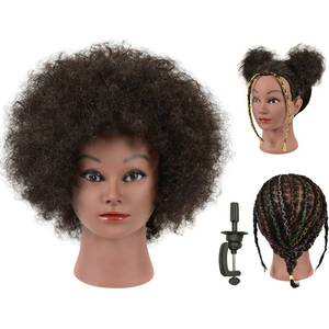 lot 1154 image: FUTAI Mannequin Head 100% Human Hair Kinky Curly Styling Practice Head