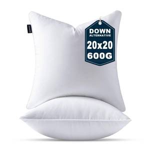 lot 1167 image: OTPIPCS Down Alternative Pillow Inserts 20 x 20 Inch Set of 2 White