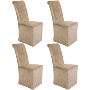 lot 1173 image: Moukeren Velvet Stretch Dining Chair Cover 4 Pack Grayish Brown