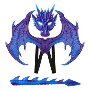 lot 1195 image: Himine Dragon Cosplay Wings Tail and Mask Set Blue