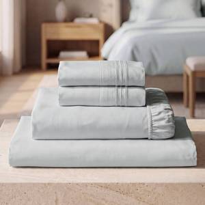 lot 1203 image: Mellanni Iconic 4-Piece Bed Sheet Set King Light Gray 16 Deep Pocket