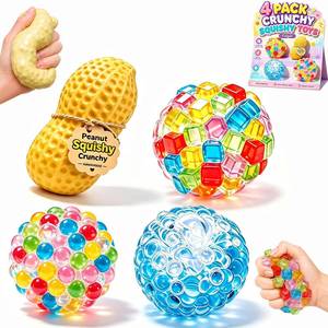 lot 2012 image: zjyduofu Crunchy Squishy Stress Balls 4 Pcs Peanut Squishy Fidget Set