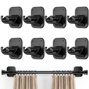 lot 2035 image: JHCJHC Self Adhesive No Drill Curtain Rod Brackets 8 Pack 20Lb