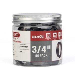 lot 2040 image: IWISS PEX Pipe Crimp Copper Rings 34-Inch ASTM F1807 50 Pcs