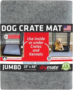 lot 2044 image: Drymate Dog Crate Mat Liner Absorbent Waterproof 29x48 Light Grey