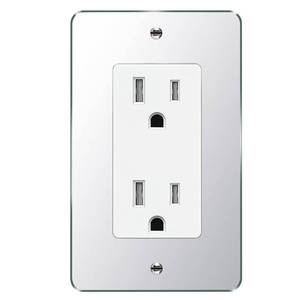 lot 2059 image: Suluor Silver Mirror Acrylic Light Switch and Outlet Wall Plates  Retail $129.60