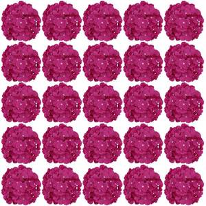 lot 2065 image: FagusHome Silk Hydrangea Heads Artificial Flowers 30 Pcs 7 Inch Deep Rose