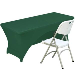 lot 2073 image: Fhberni Spandex Table Cover 5 Ft Polyester Stretch Open Back Emerald Green