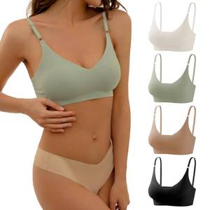 lot 2078 image: DEANGELMON Padded Seamless V Neck Bralettes 3 Pieces XL
