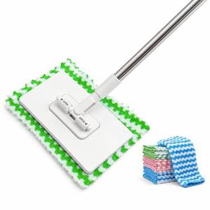 lot 2084 image: Snap Grip Mini Flat Mop with 10 Reusable Pads, 360° Swivel Head