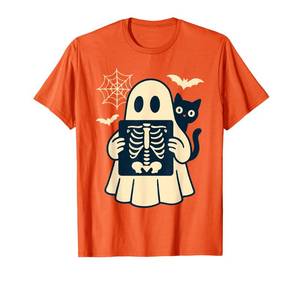 lot 2460 image: Xray Ghost Halloween Radiology T-Shirt Black Cat Design, 3xl