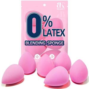 lot 2470 image: BEAKEY Makeup Sponge Set of 6 Teardrop Foundation Blenders