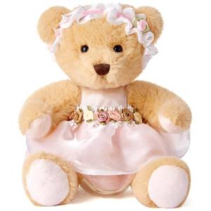 lot 2479 image: Riverwar Teddy Bear Stuffed Animal 12 Inch Plush Toy White Rose Skirt