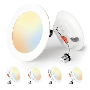 lot 7641 image: Ensenior 4 Inch LED Retrofit Recessed Can Lights 5CCT 7W 700LM 4 Pack