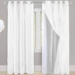 lot 7647 image: DriftAway White Pinch Pleated Blackout Curtain Panel 52x84 Inch