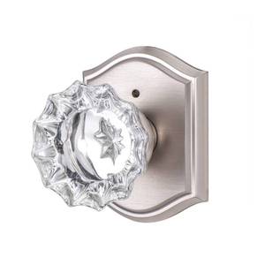 lot 7660 image: CLCTK Glass Interior Door Knob Privacy Lock Brushed Nickel