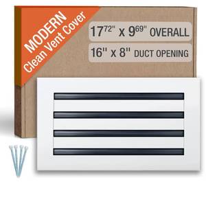 lot 7668 image: FA-STAR AC Vent Cover 16 x 8 Duct Opening White Aluminum