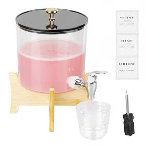 lot 7680 image: Qivine Laundry Detergent Dispenser 2.5L with Bamboo Tray Stand