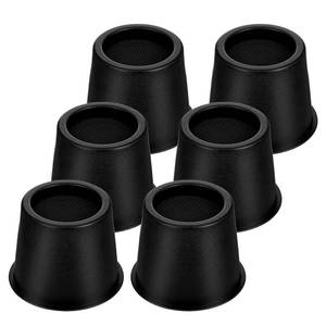 lot 7682 image: Limbeuuu Round Furniture Risers 4 Inch 6 Pack Black