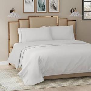 lot 7696 image: Linen Closet Allergen Pro King Sheet Set 4 Piece 100% Cotton 400 Thread Count