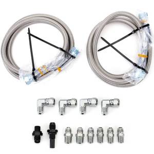 lot 7697 image: RJSPHH 6AN 70 Stainless Braided Transmission Cooler Hose Kit TH350 TH400 700R4