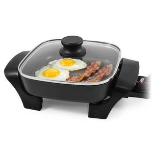 lot 7708 image: Elite Gourmet Electric Skillet 2.5 Qt Compact Nonstick 8x8 600W