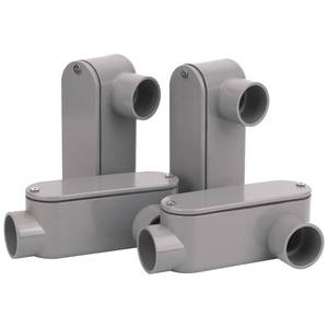 lot 7712 image: CKVIHAV 1 Inch PVC Conduit Body Type LL Slip x Slip 4 Pack Gray