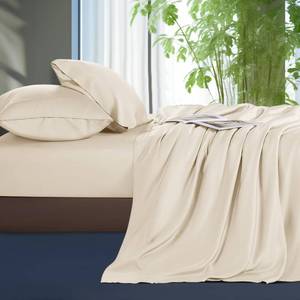 lot 7719 image: Shilucheng Tencel Lyocell Sheet Set 4 Piece King Size Eucalyptus  Retail $119.99