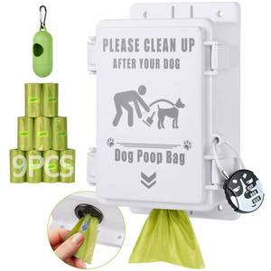 lot 7729 image: STAYPOT Wall Mount Dog Poop Bag Dispenser with Lock & 135 Bags