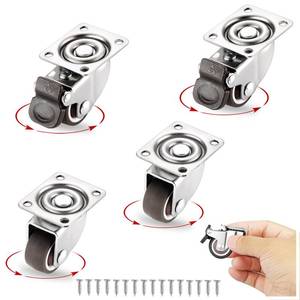 lot 8335 image: ZUOFANG Low-Profile 1 Inch Swivel Caster Wheels Set of 4 90 lbs Total