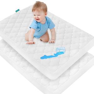 lot 8352 image: Biloban 2 Pack Waterproof Pack and Play Mattress Pad Cover 38x26 Playard Sheet