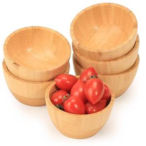 lot 8354 image: ZTHapwa Bamboo Wooden Serving Bowls Set of 6, 3 Inch