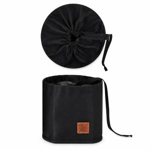 lot 8355 image: GIVLEFLY Purse Organizer Insert For Duffle Bucket Bag, Satin Polyester, Beige